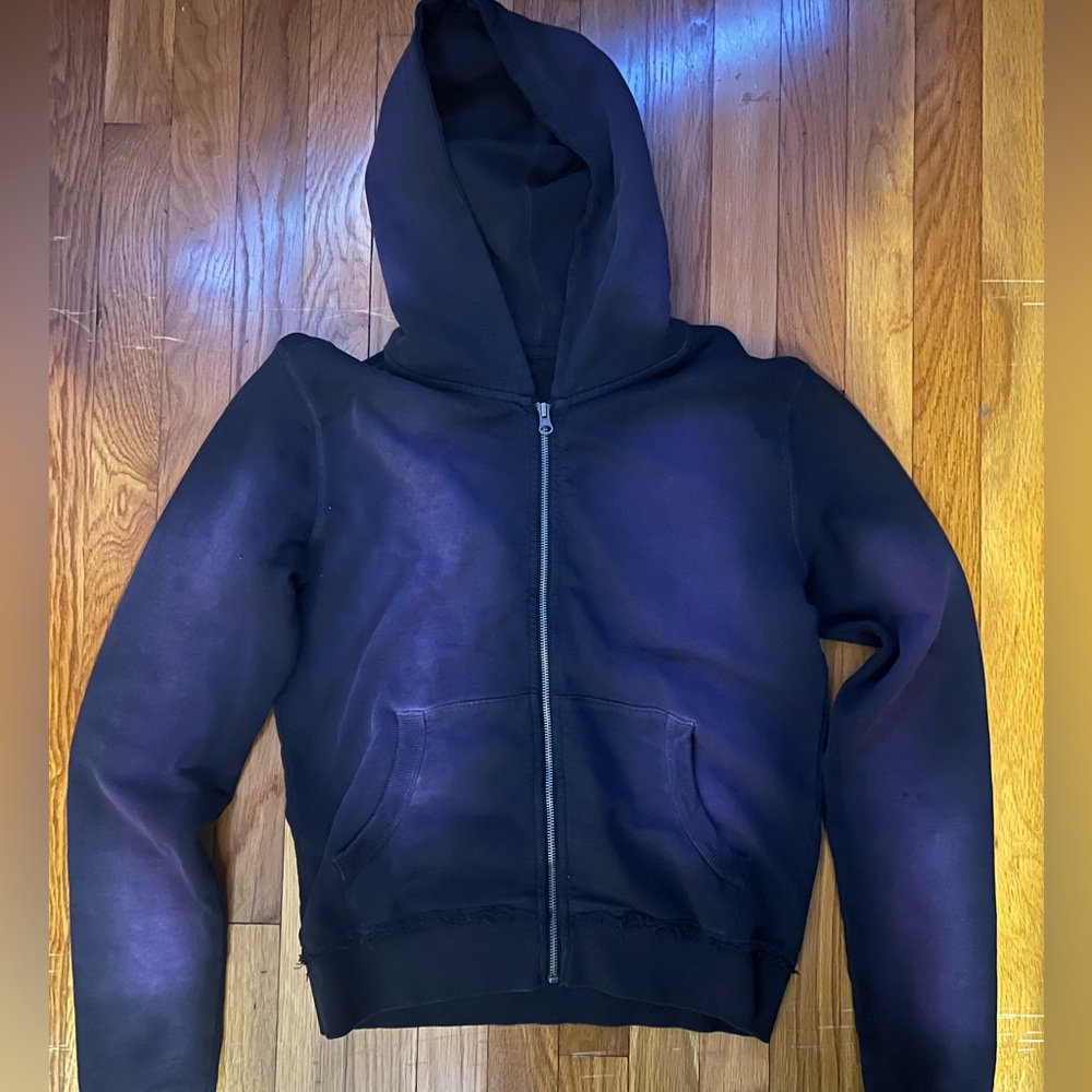 Jaded London Dye Wash Full Zip Sweatshirt - Purple/Black